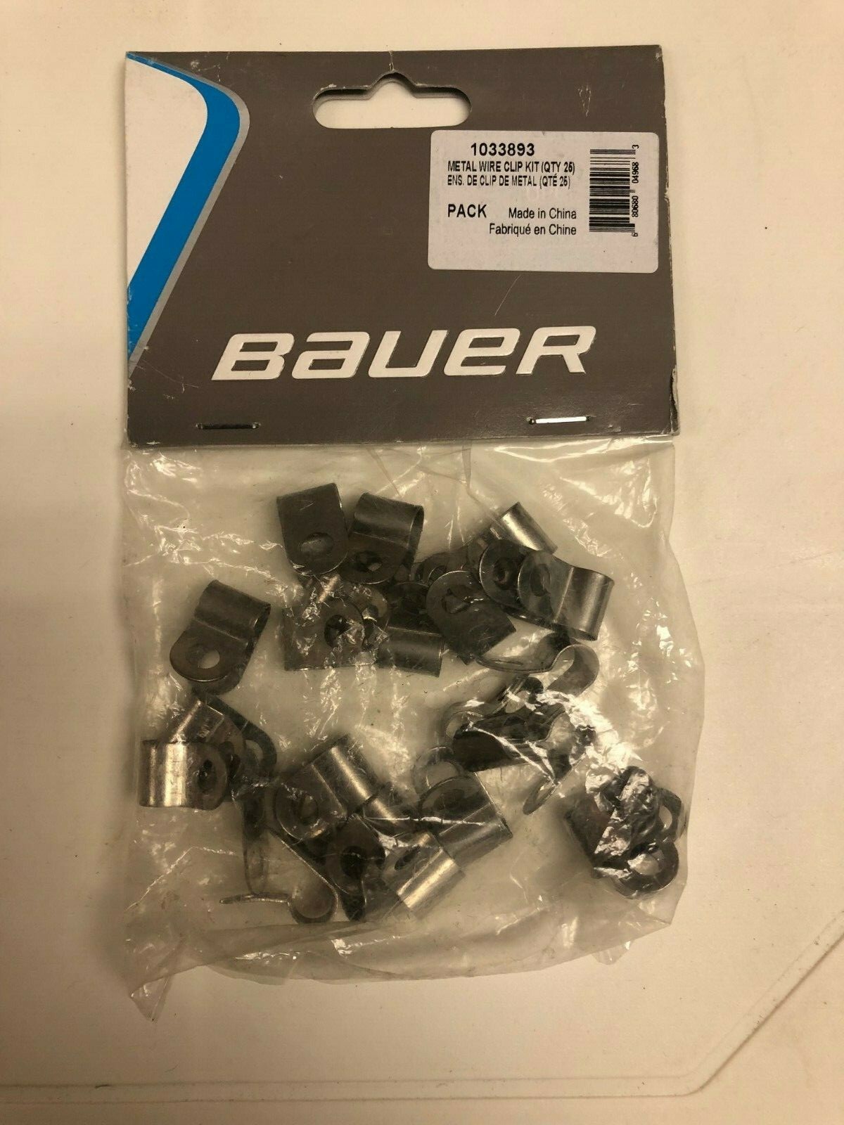 Bauer Hockey Helmet Metal Wire Cage Clip Kit! 25 Clips, Helmet Hardware