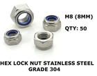 <!--F#f_0-->50 x M8 Stainless Steel 304 A2 Hex Nyloc Nut 8mm Nylon Insert Lock Nuts DIY<!--F/-->