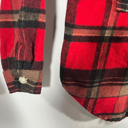 Coca Cola Red/ Black Plaid Flannel Shacket Shirt L Wool Blend Unisex Lumberjack - Picture 7 of 9