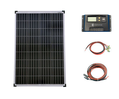 Solar Set 12V 100 Watt POLY Solarpanel Solarpanel Kabel Solaranlage 20A 0% MwSt