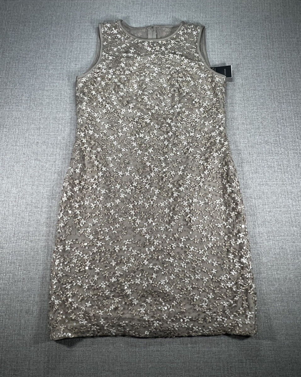 grey metallic dress Maddox Strapless Sweetheart Silver Glitter Gown