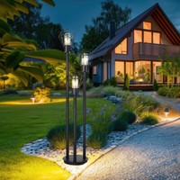 Stehlampe AußEnleuchte Gartenlampe Schwarz Gitter Wegeleuchte Schwarz H 170 Cm