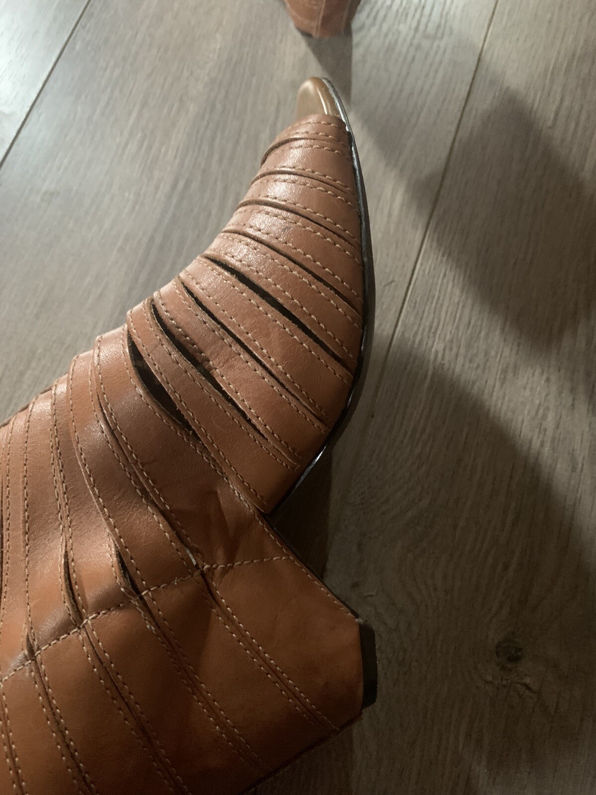 Levity Leather Summer Ankle Gladiator Booties wit… - image 4