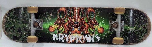 Vtg KRYPTONICS wood skateboard 31" 3 headed dragon AS IS * GRAPHICS WALL ART