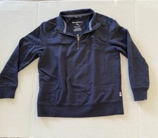 Tommy Bahama 1/4 Zip Sweatshirt Navy Blue Mock Neck 100 Pima Cotton Kids Size 8