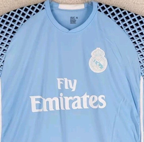 Real Madrid Emirates Soccer 16/17 Jersey Shirt Mens L Blue Graphics Goal Keeper - Picture 6 of 8