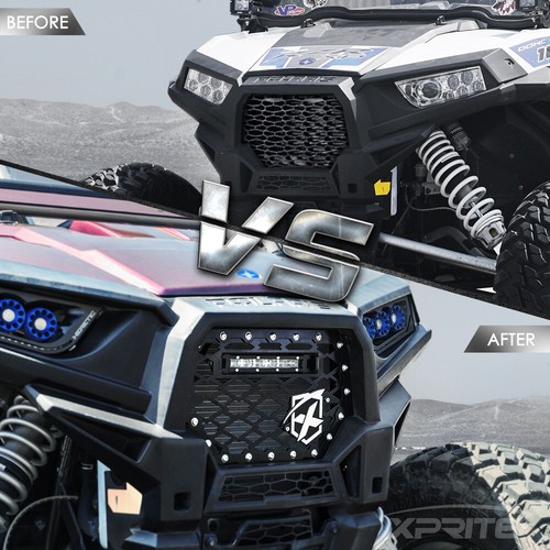 Rejilla de malla de acero Xprite 304 para 2015-2018 RZR S 900 XP 1000 con barra de luz LED - Imagen 4 de 7