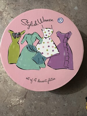 Rosanna ''Stylish Women'' Fashion Dessert/Appetizer Plate Set ~ Set of 4 ( BB)