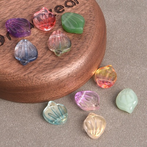 10 Stück Blütenblatt Form 15x12mm Lampwork Glas Lose Anhänger Perlen - Picture 2 of 17
