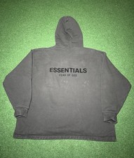 Fear Of God Essentials Black Large Oversized Boxy Heavyweight Hoodie Sweatshirt