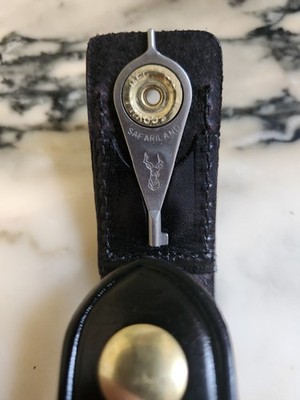 Vintage/Rare Safariland Keeper Set W/Key (Leather), Pl Blk, Brass, OLD-BUT-NEW !