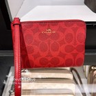 NWT Coach Corner Zip Wristlet In Signature Canvas CAQ75