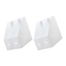 2 Pcs File Storage Rack Office Paperwork Holder Plastic White