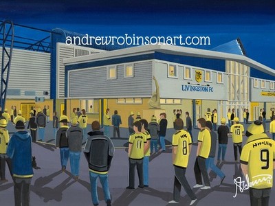 Livingston. Gerahmter & ungerahmter Fine Art Druck Fußballverein FC. Mandelvale Geschenk