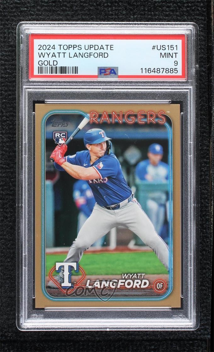 2024 Topps Update Gold 1231/2024 Wyatt Langford #US151 PSA 9 MINT Rookie RC 1my2