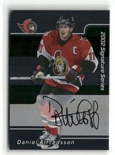 2001-02 ITG Be A Player Signature Series Daniel Alfredsson #191 Auto HOF