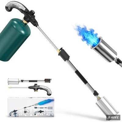 Weed Torch with Push Button Igniter, Propane Burner Flame Weeder Torch for Weeds