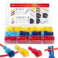 108 Pcs T Tap Wire Connectors Kit, Quick Splice Self Stripping Electrical Wire