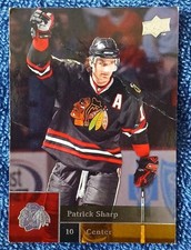 2005-06 Upper Deck Victory hockey card Patrick Sharp, a center for the Chi Hawks