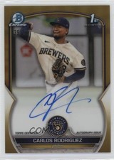 2023 Bowman Chrome Prospect Gold Refractor 39/50 Carlos Rodriguez Auto f0r