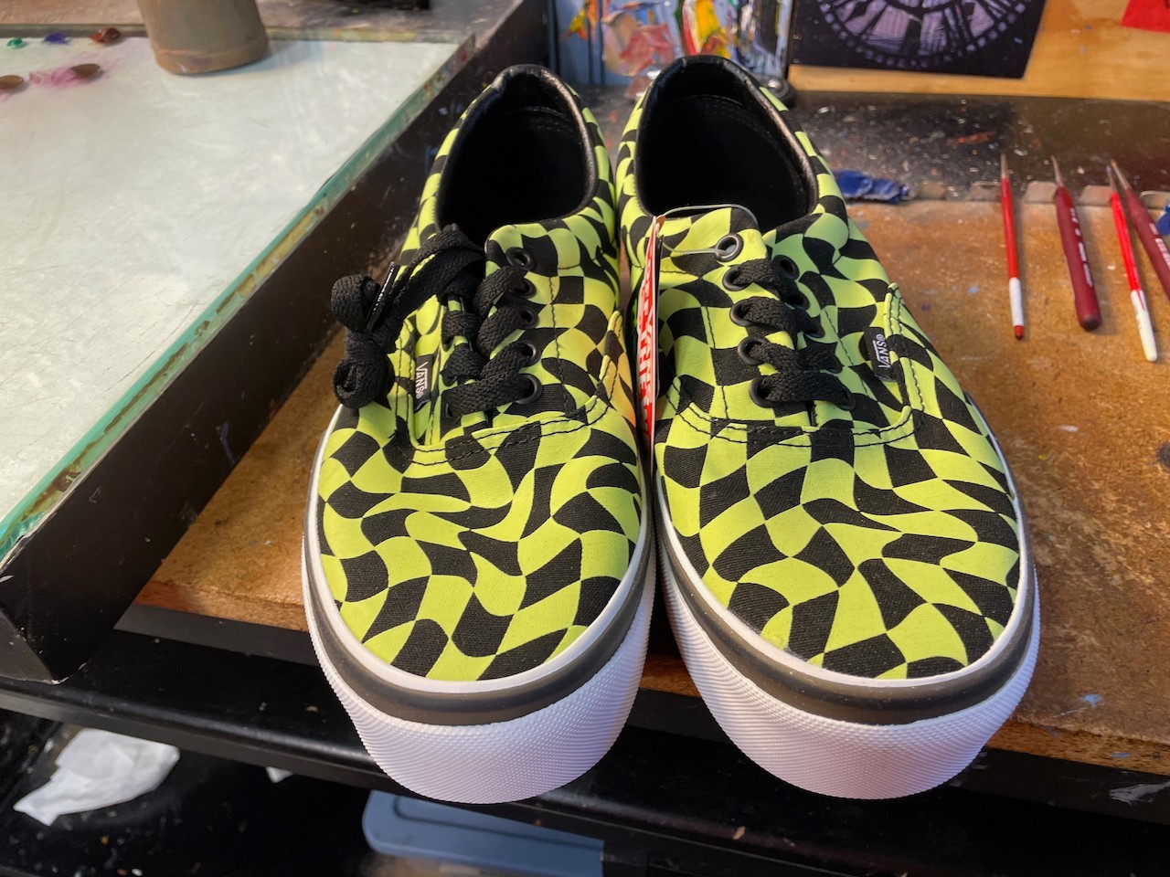 Vans Era Stacked Warp Check Glow Black Size US 8 Men's (Women's 9.5) New Rare image 2
