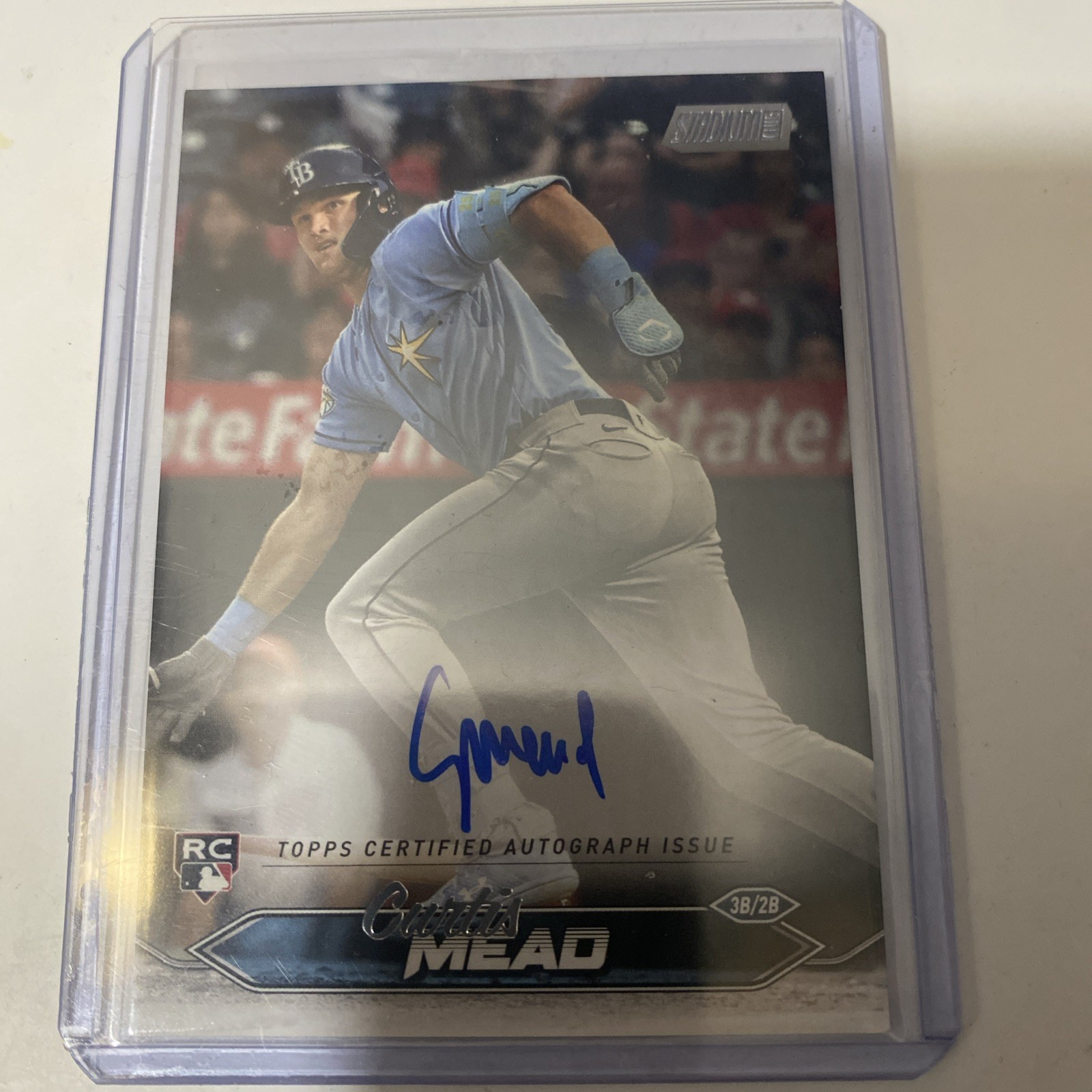 CURTIS MEAD 2024 TOPPS STADIUM CLUB #SCBA-CM ROOKIE AUTO RC TAMPA BAY RAYS