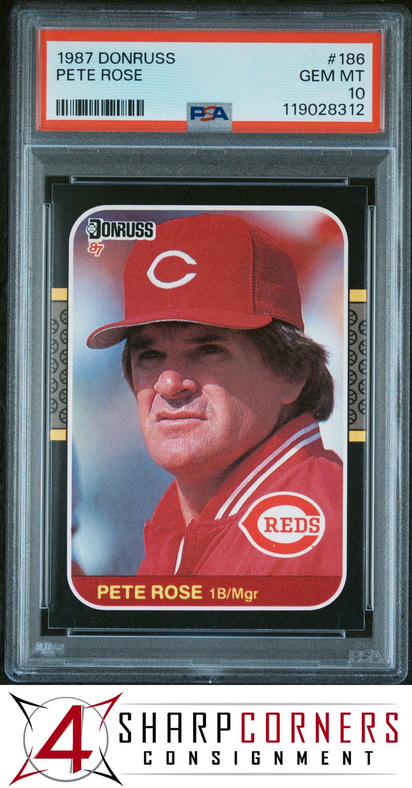 1987 DONRUSS #186 PETE ROSE REDS PSA 10