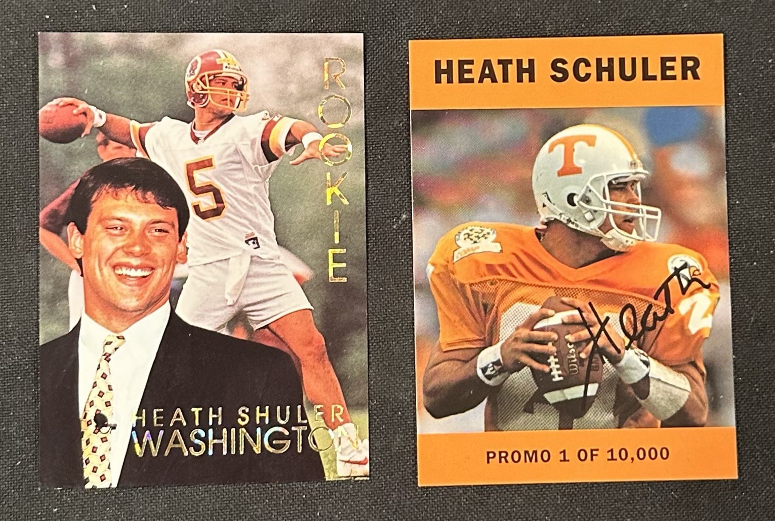HEATH SHULER PROMO CARDS - REDSKINS VOLUNTEERS - Two card lot - BOTH /10,000
