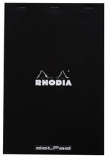 Rhodia Staplebound Notepad - Dot grid 80 sheets - 8 1/4 x 12 1/2 - Black cover