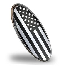 9 Inch Front Grille Rear Tailgate American Flag Emblem Fits for 9 inch silver