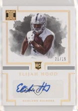 2017 Panini Impeccable Gold 21/25 Elijah Hood #142 Rookie Auto RC 0w8