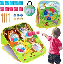 Animal Bean Bag Toss Game Kids Outdoor Toys, Family Party Games for Kids, Double