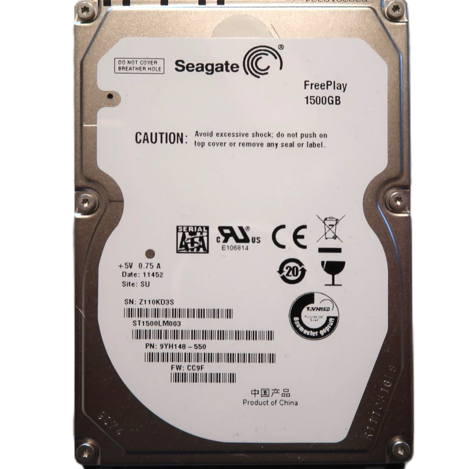 Seagate ST1500LM003 9YH148-550 CC9F (Z110) SU China 2.5" 1.5TB Sata May/2011 - Image 4 of 4