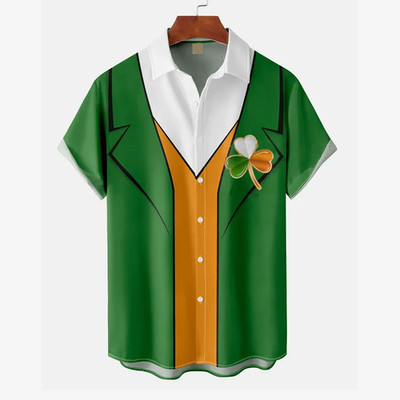 Lucky Kitten St. Patrick's Day Hawaiian Shirt Festive Green Irish Party Top