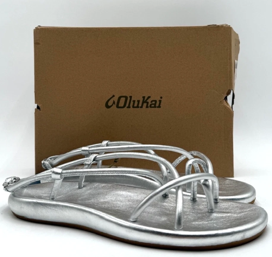 Olukai WAIAU Women's NEW Strappy Sandal Silver Multiple Sizes