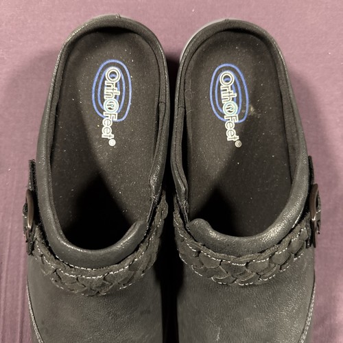 Womens Size 12 B OrthoFeet Irma 72011 Shoes Charcoal Mule Clog Slip-On Stretch - Picture 2 of 6