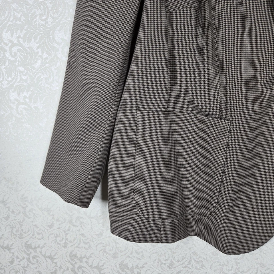 Chaps Houndstooth Jacket Blazer Womens sz 18W Brown Black Career Dark Academia  - Image 4 of 4