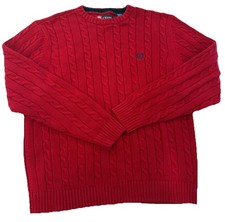 Ralph Lauren x Chaps Vintage Cable Knit Sweater - Mens M - Red 90s Preppy Polo