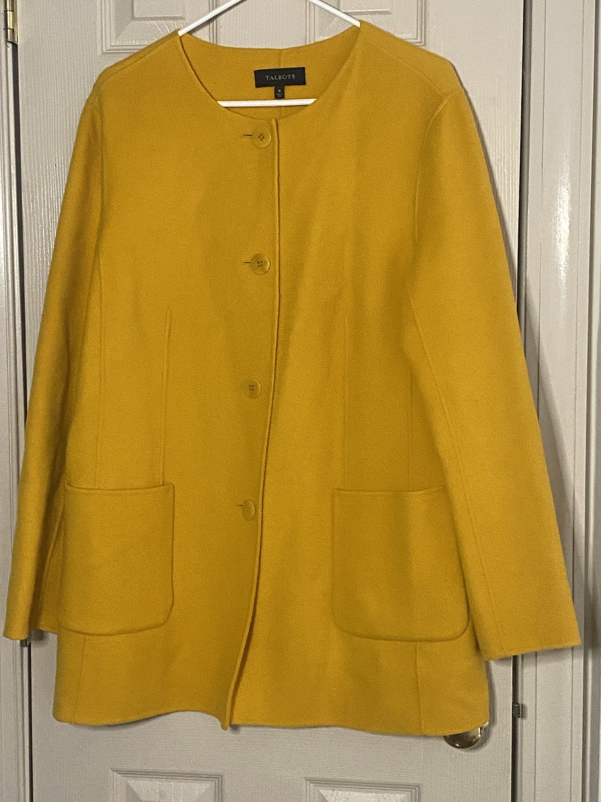 Talbots Button Down Jacket Squash Yellow 90% Wool… - image 1