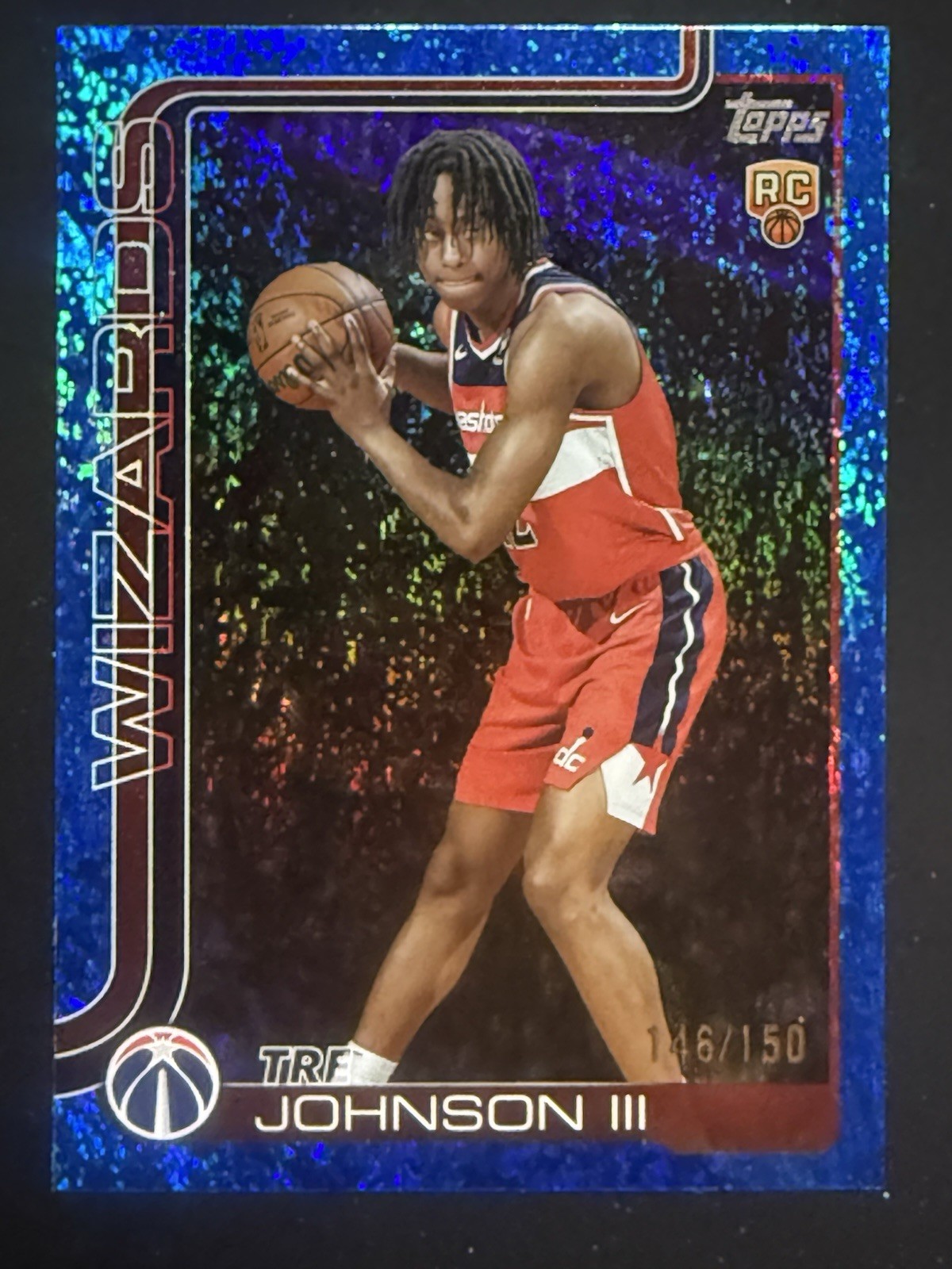 2025-26 Topps Tre Johnson III Blue Holo Foil /150 #206 RC