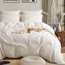 Muslin Duvet Cover 100 Washed Cotton, King Size Duvet Cover Set Linen Like, ...