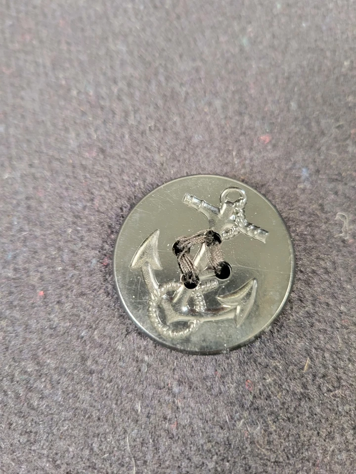 Abrigo Guisante Vintage Años 50 Marina de los Estados Unidos Polar Dorado 38 R Negro Doble Pecho Foto 4 de 4