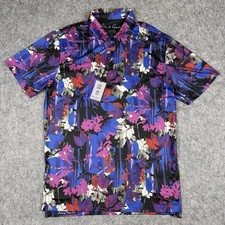 Robert Graham NWT Polo Shirt Mens S Clubhouse Floral AOP Golf UV Coral Hawaiian