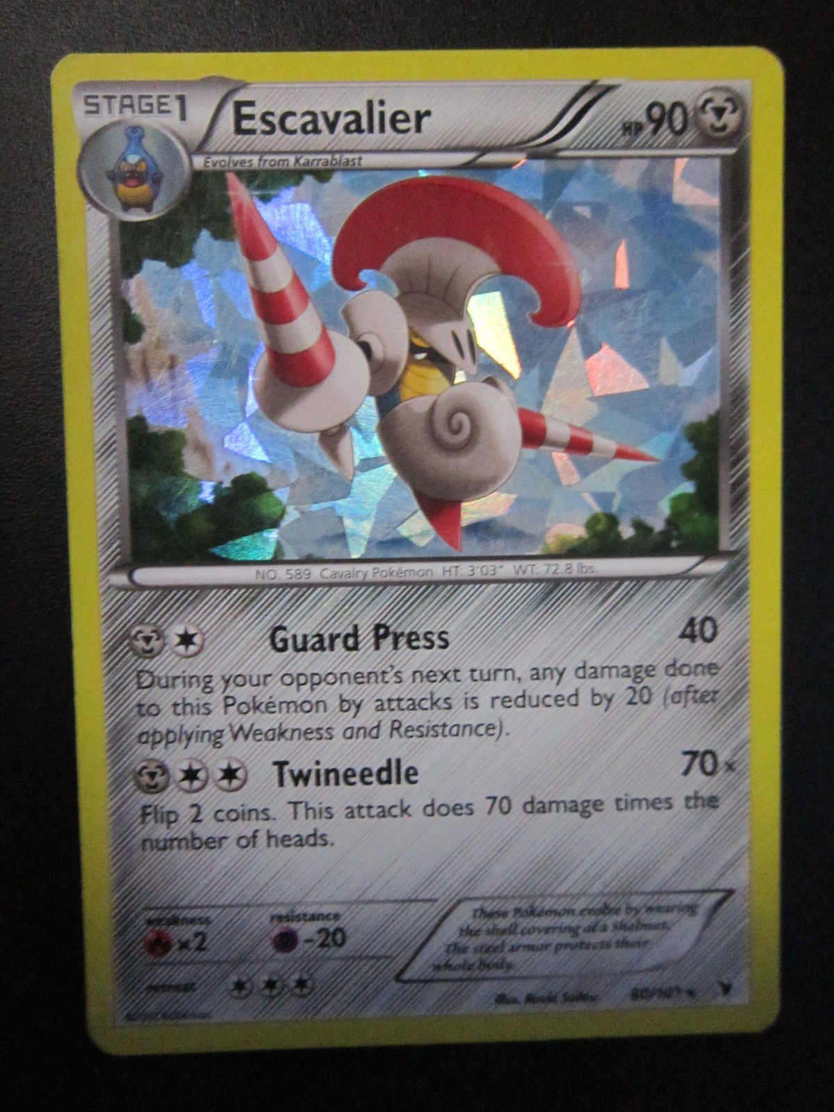 ESCAVALIER SHATTERED HOLO POKEMON CARD 80/010 NOBLE VICTORIES LIGHTLY PLAYED EX