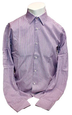 HUGO BOSS! BLACK LABEL REG. FIT LILA HERRENHEMD GESTREIFT LANGARM 39 / 15 '1/2' - Bild 1 von 4