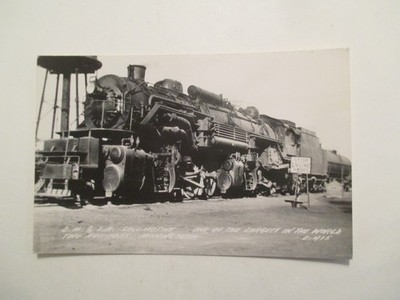 RPPC Two Harbors Minnesota Postcard D M & I R Locomotive Railroad MN Real Photo
