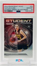 Caitlin Clark 2024 Prizm Draft Picks Student Orent. Silver #22 Gem Mint PSA10