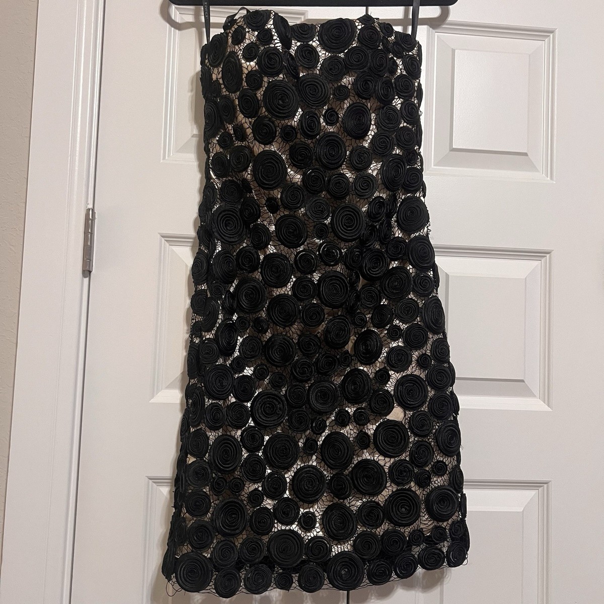 cream and black formal dress Elektra Embellished Corset Formal Dress