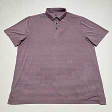 Champion Polo Shirt Men Size XL Gray/Red Stripes Performance Pullover Reg Fit