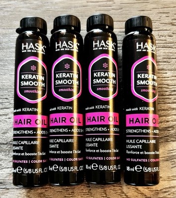 HASK Keratin Protein Smoothing Shine Hair Oil 0.63 fl oz Lot of 4